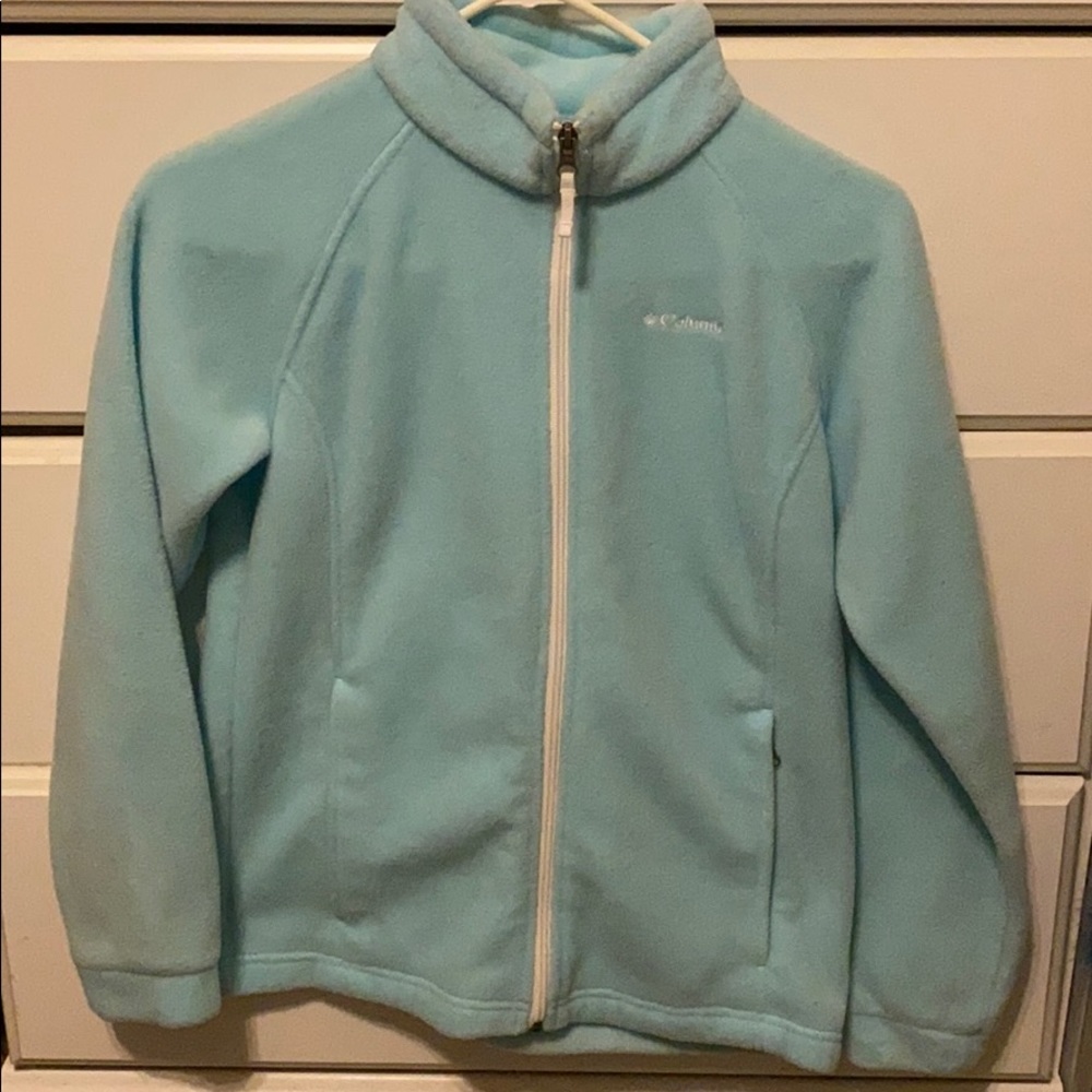 Fuzzy light blue Columbia Youth jacket